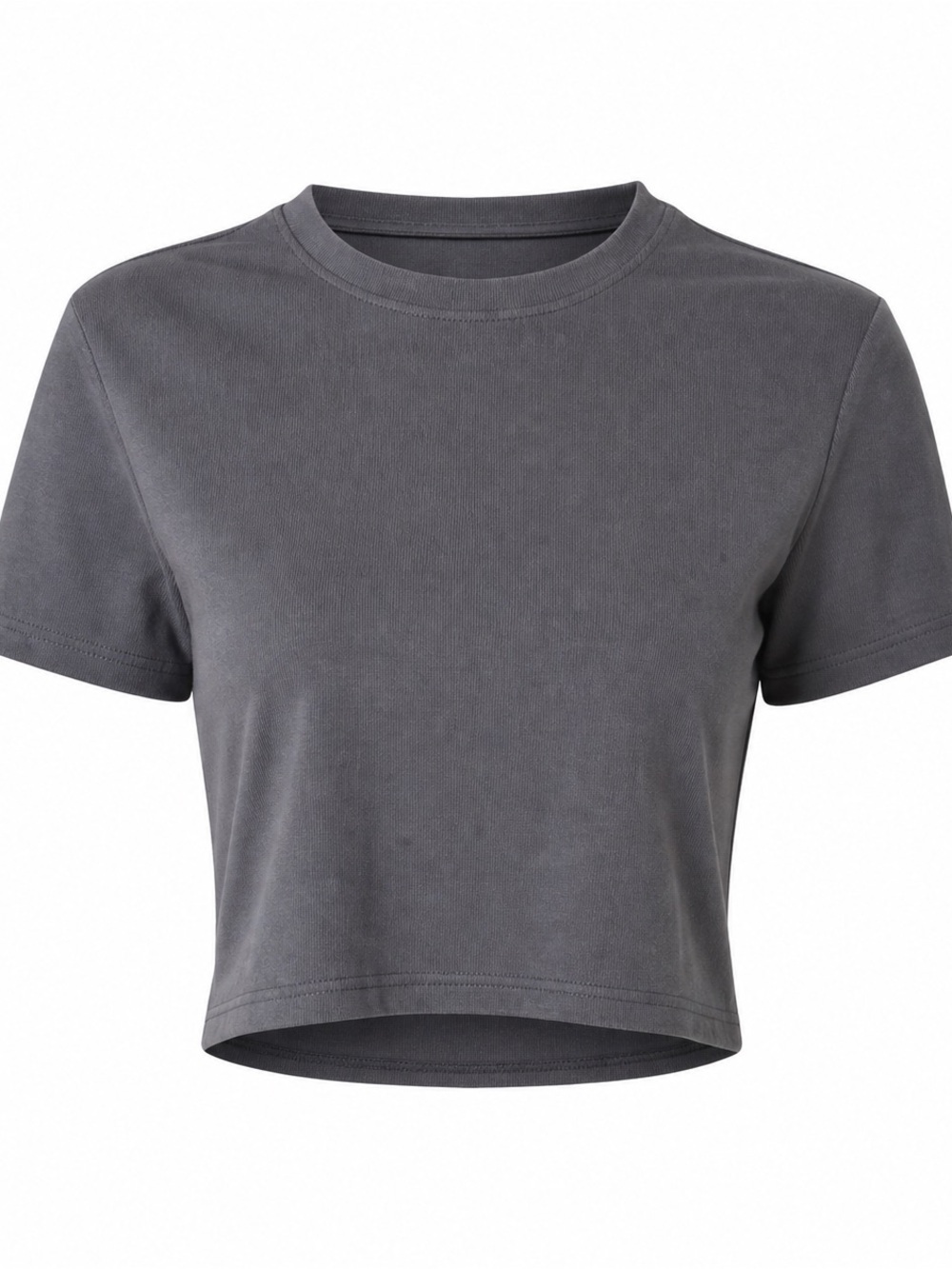 Back Country Women's Black Rib-Knit Cropped T-Shirt Size M Short Sleeve